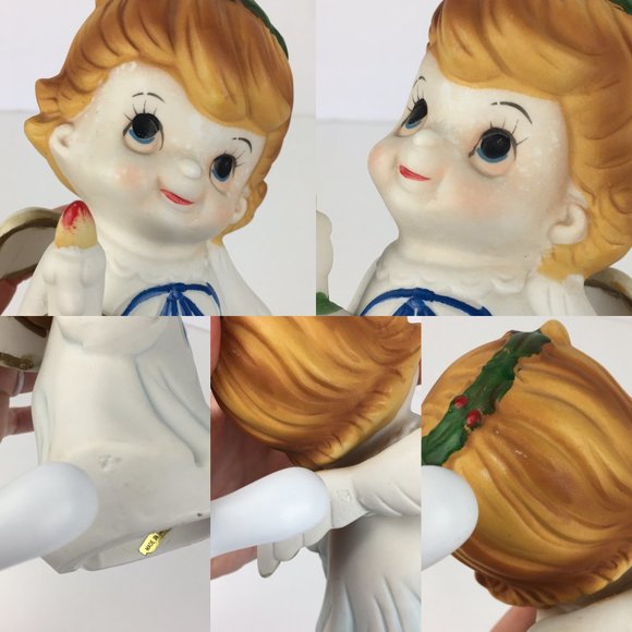 Vtg Christmas Angel w Wings Candle Ceramic Josef Originals Night Light Plugin - Picture 5 of 11